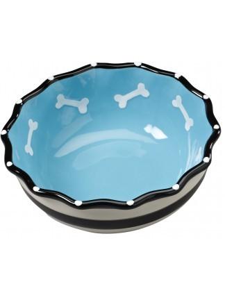 Ethical Products CONTEMPORARY RUFFLE DISH, 7″ DOG BLUE