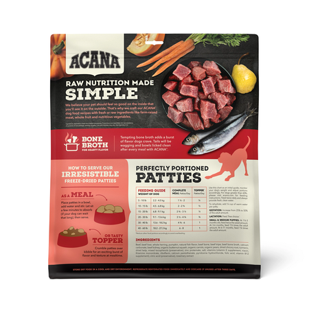 ACANA Farm-Raised Beef Recipe Freeze-Dried Patties