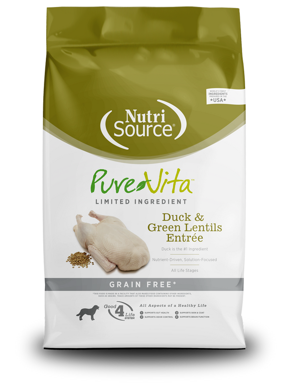 NutriSource® PureVita™ Duck & Green Lentils Entrée Grain Free Limited Ingredient Dog Food