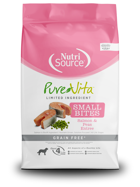 NutriSource® PureVita™ Small Bites Salmon & Peas Entrée Grain Free Limited Ingredient Dog Food