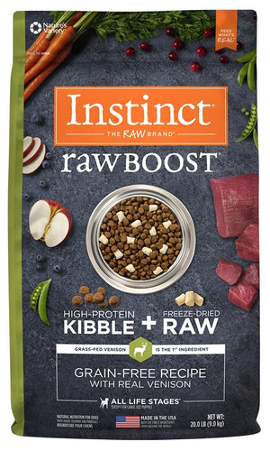 Nature's Variety Instinct Raw Boost Grain Free Recipe with Real Venison Natural Dry Dog Food