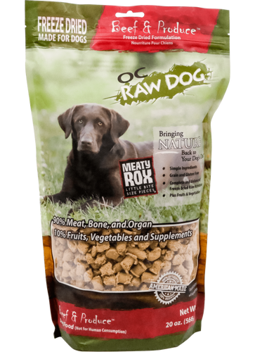 OC Raw Dog Freeze-Dried Beef & Produce Meaty Rox
