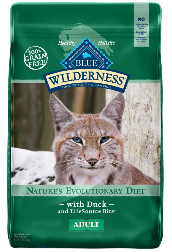 Blue Buffalo Wilderness Grain Free Natural Duck High Protein Recipe Dry Cat Food